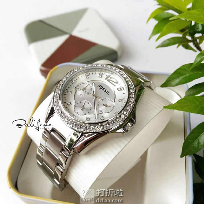 金盒特价 Fossil 化石 Riley ES3202 施华洛世奇水晶 女式腕表 4.3折.99史低 海淘关税补贴到手约￥466
