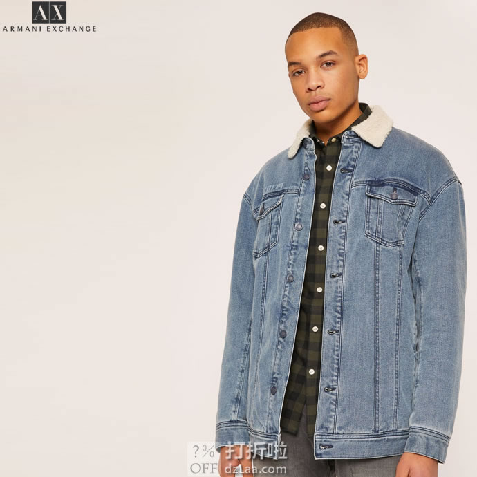 ARMANI EXCHANGE 阿玛尼 男式牛仔夹克外套 XS码2.1折.12 海淘转运到手约￥451 中亚Prime会员免运费直邮到手约￥535