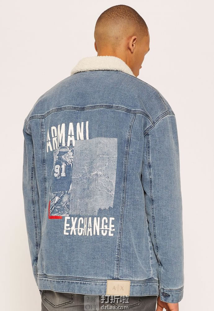 ARMANI EXCHANGE 阿玛尼 男式牛仔夹克外套 XS码2.1折.12 海淘转运到手约￥451 中亚Prime会员免运费直邮到手约￥535