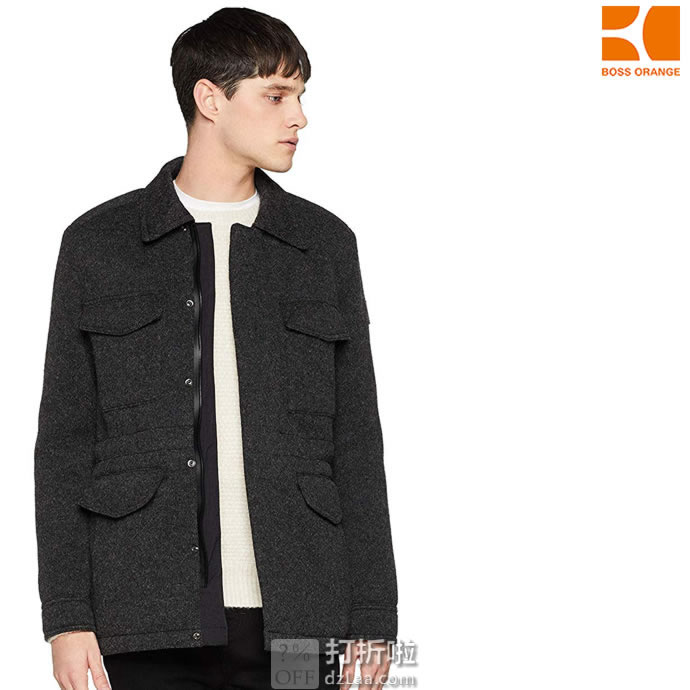 限尺码 HUGO BOSS Orange 雨果博斯 橙标 Orisso 羊毛混纺 男式夹克 ¥787 中亚Prime会员免运费直邮到手约¥864
