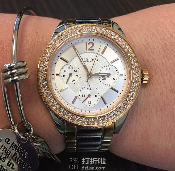 Bulova 宝路华 98N100 施华洛世奇水晶 时尚女表 金盒特价0.99 海淘直邮到手￥899 亚马逊中国Prime会员免运费直邮到手￥862