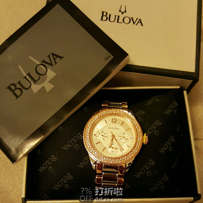 Bulova 宝路华 98N100 施华洛世奇水晶 时尚女表 金盒特价0.99 海淘直邮到手￥899 亚马逊中国Prime会员免运费直邮到手￥862