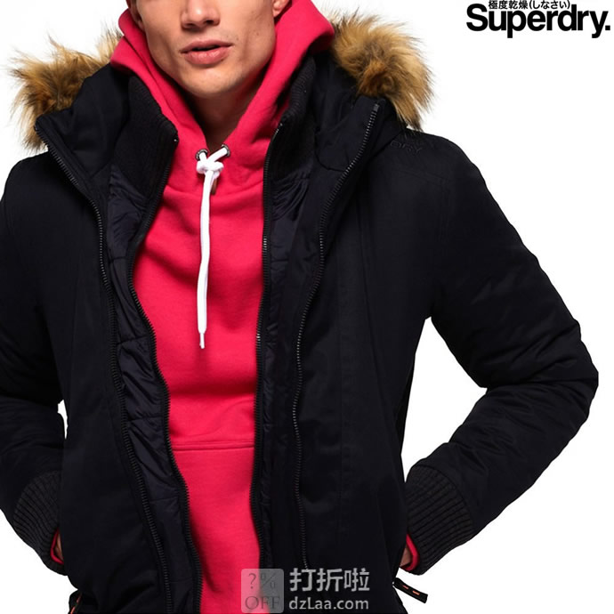 Superdry 极度干燥 Microfibre SD-Windbomber 男式连帽飞行员夹克 S码 中亚Prime会员免运费直邮到手约￥330