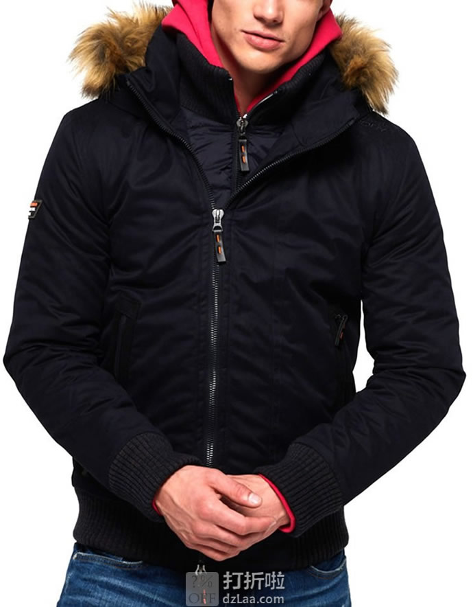 Superdry 极度干燥 Microfibre SD-Windbomber 男式连帽飞行员夹克 S码 中亚Prime会员免运费直邮到手约￥330