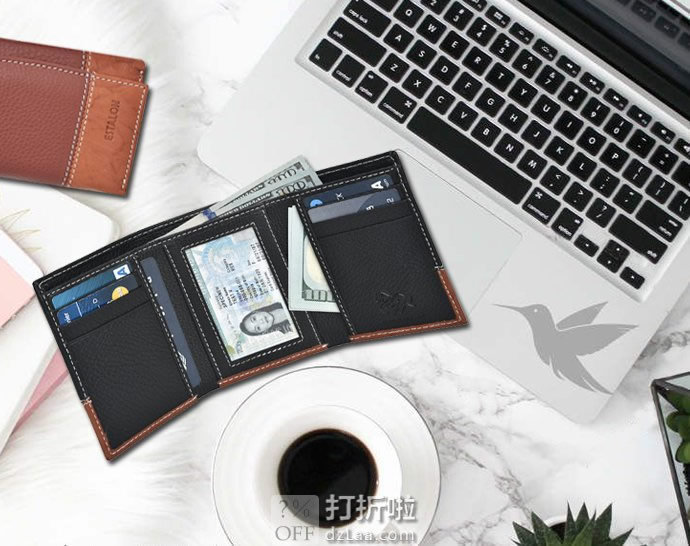 金盒特价 ESTALON 防RFID信息窃取 男式三折钱包礼盒装 .64 海淘转运到手约¥60
