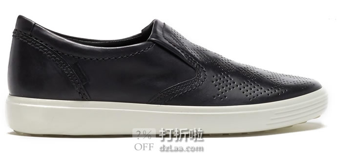 ECCO 爱步 Soft 7 柔酷7号 菱格纹打孔版 一脚套女式休闲鞋 35码4.2折.67 海淘转运到手约￥512 中亚Prime会员免运费直邮到手约￥476