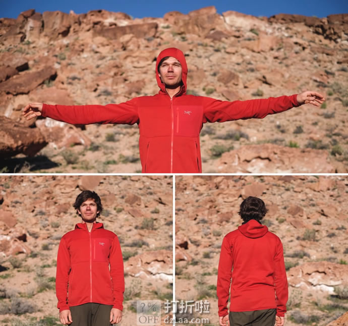 限尺码 Arc'teryx 始祖鸟 Fortrez 户外男式连帽抓绒夹克 优惠码折后.29 海淘转运到手约￥678 国内￥2598