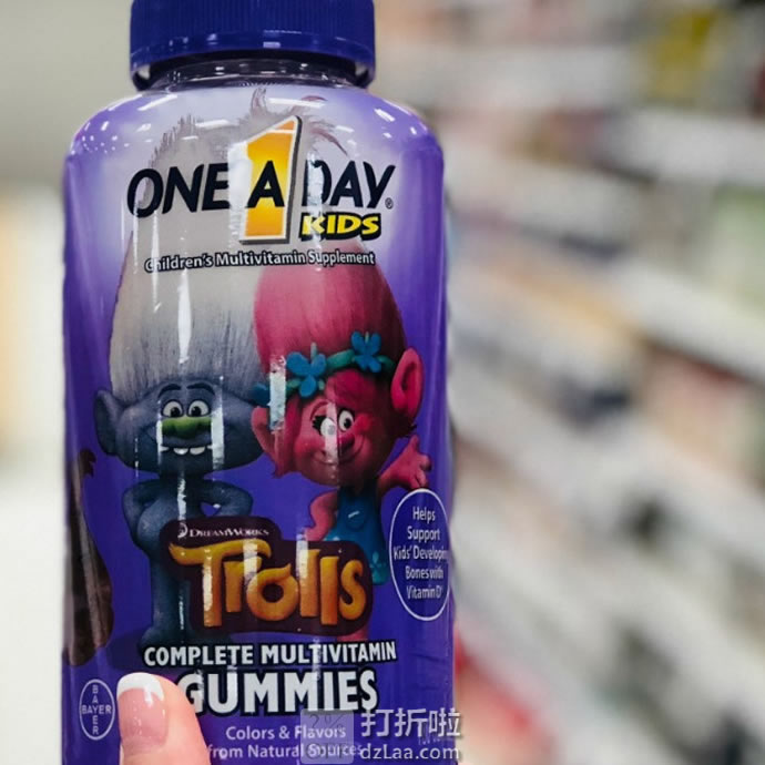 德国拜耳旗下 One A Day Trolls 魔法精灵款 儿童多种复合维生素软糖 180粒 .97 海淘转运到手￥107 S&S订购可再优惠5% 中亚Prime会员凑单免运费直邮到手约￥99