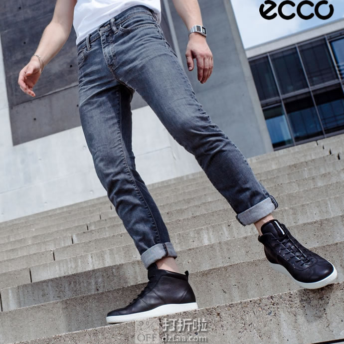 限尺码 ECCO 爱步 SOFT 1 柔酷1号 男式高帮板鞋 ¥525 中亚Prime会员免运费直邮到手约¥582