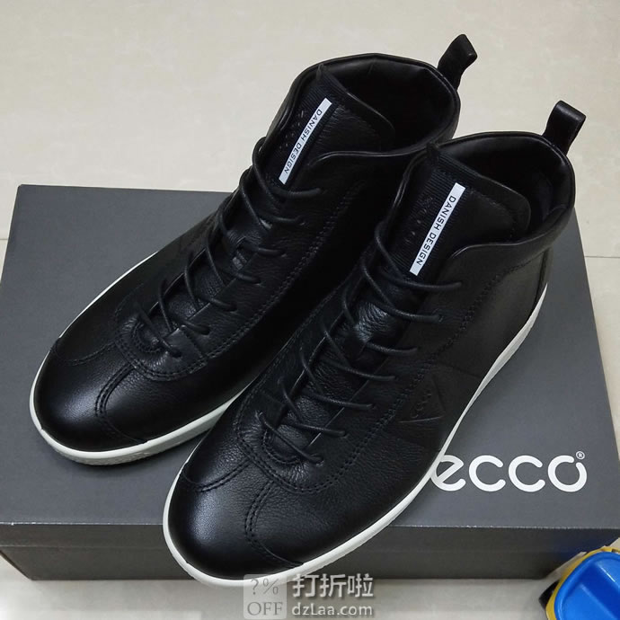 限尺码 ECCO 爱步 SOFT 1 柔酷1号 男式高帮板鞋 ¥525 中亚Prime会员免运费直邮到手约¥582