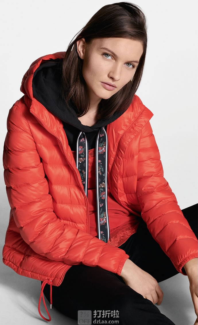 HUGO BOSS Orange 雨果博斯 橙标 Ofave 轻量女式连帽羽绒服 L码￥938 中亚Prime会员免运费直邮到手约￥1035