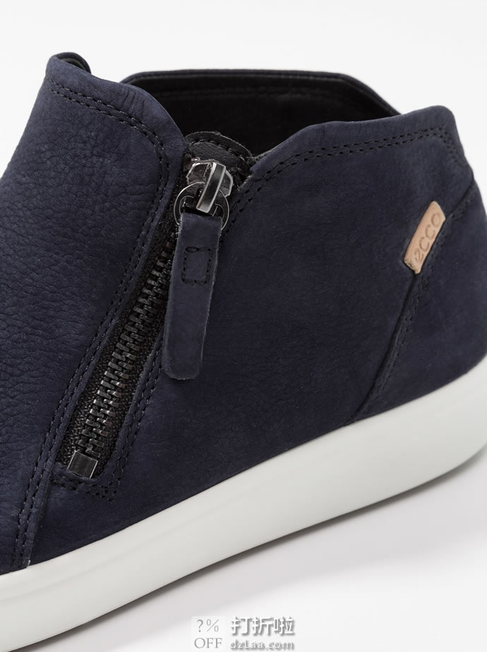 ECCO 爱步 SOFT 7 柔酷7号 侧拉链 女式休闲鞋 35码2.7折.43 淘转运到手约￥411 中亚Prime会员免运费直邮到手约￥371