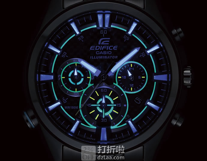 金盒特价 Casio 卡西欧 Edifice系列 EFR-537SG-1AVCF 男式计时腕表 3.3折.99史低 海淘转运关税补贴到手约¥678