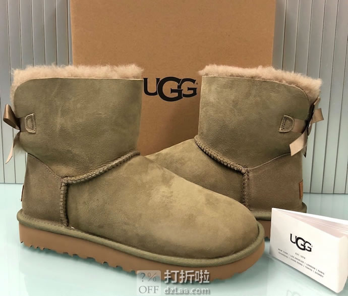 UGG Mini Bailey Bow II 防泼水防污 经典迷你贝莉蝴蝶结2.0 女式雪地靴 35码3.7折.16 海淘转运到手约￥501 国内￥1106