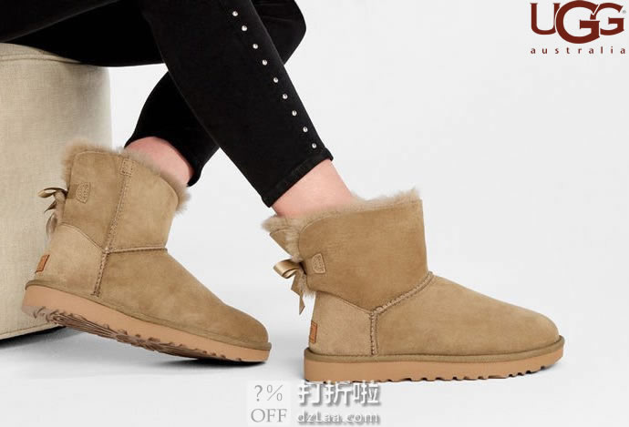UGG Mini Bailey Bow II 防泼水防污 经典迷你贝莉蝴蝶结2.0 女式雪地靴 35码3.7折.16 海淘转运到手约￥501 国内￥1106