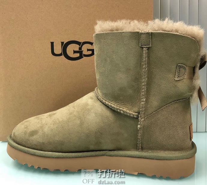 UGG Mini Bailey Bow II 防泼水防污 经典迷你贝莉蝴蝶结2.0 女式雪地靴 35码3.7折.16 海淘转运到手约￥501 国内￥1106