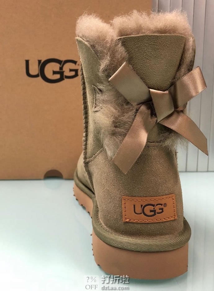 UGG Mini Bailey Bow II 防泼水防污 经典迷你贝莉蝴蝶结2.0 女式雪地靴 35码3.7折.16 海淘转运到手约￥501 国内￥1106