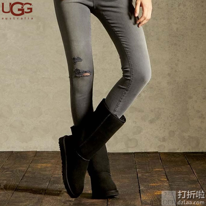 UGG Classic Tall II 防水防污 经典款 羊皮毛一体 女式雪地靴 黑色、栗色 38/39码 ￥564~616