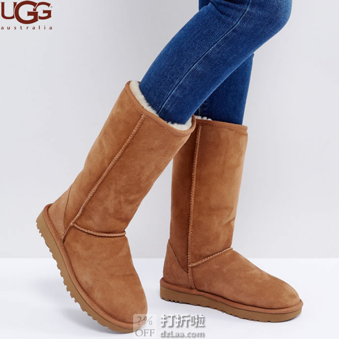 UGG Classic Tall II 防水防污 经典款 羊皮毛一体 女式雪地靴 黑色、栗色 38/39码 ￥564~616