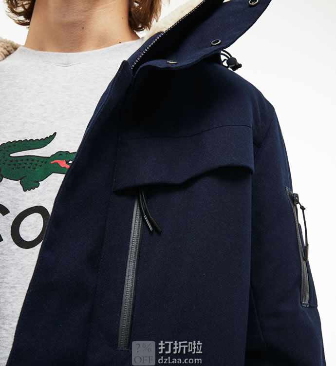 Lacoste 法国鳄鱼 保暖男式派克大衣 S码2.6折.02 海淘转运到手约￥649