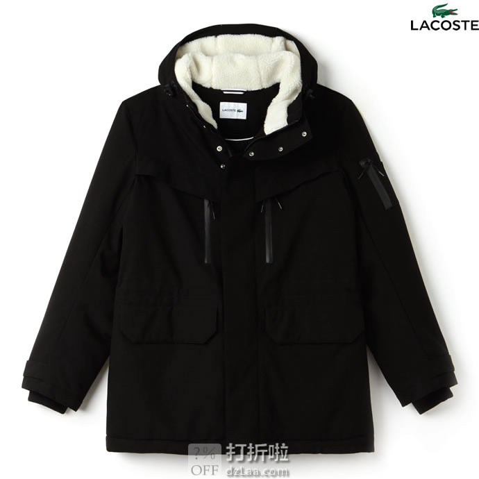 Lacoste 法国鳄鱼 保暖男式派克大衣 S码2.6折.02 海淘转运到手约￥649