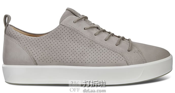 ECCO 爱步 SOFT 8 柔酷8号 打孔版 男式休闲板鞋 3.1折.99起 海淘转运到手约¥486