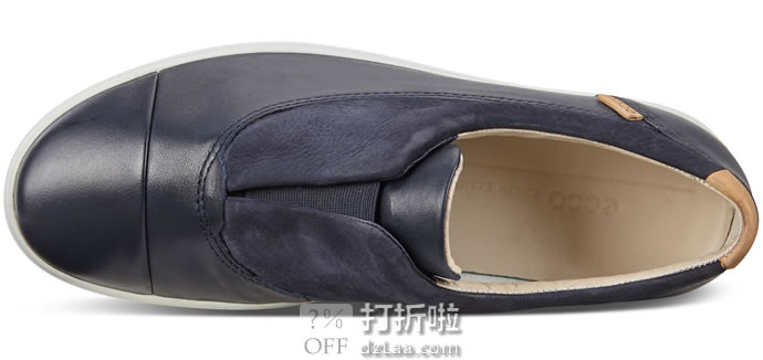 ECCO 爱步 Soft 7 柔酷7号 磨砂皮牛皮拼接 一脚套女式休闲鞋 35码3.2折.42 海淘转运到手约￥424 中亚Prime会员免运费直邮到手约￥372