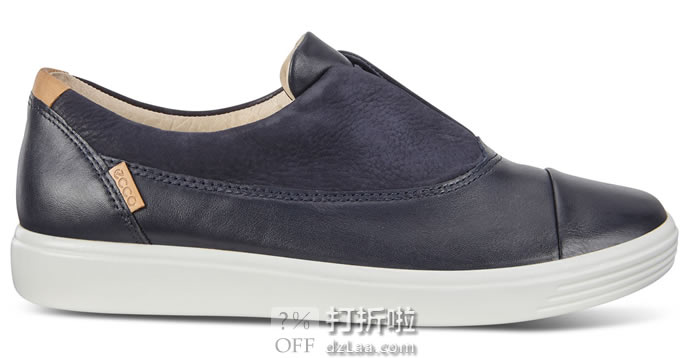 ECCO 爱步 Soft 7 柔酷7号 磨砂皮牛皮拼接 一脚套女式休闲鞋 35码3.2折.42 海淘转运到手约￥424 中亚Prime会员免运费直邮到手约￥372