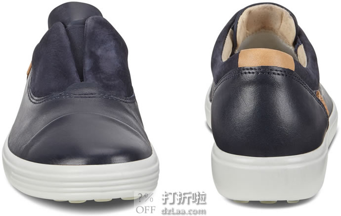 ECCO 爱步 Soft 7 柔酷7号 磨砂皮牛皮拼接 一脚套女式休闲鞋 35码3.2折.42 海淘转运到手约￥424 中亚Prime会员免运费直邮到手约￥372