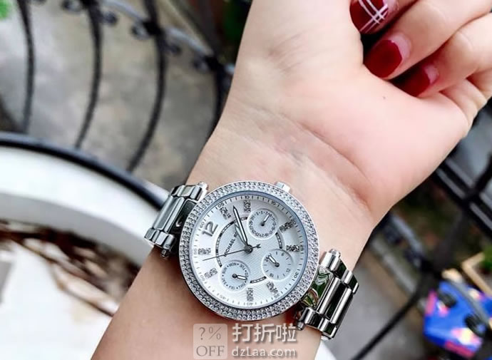 Michael Kors 迈克·科尔斯 Mini Parker 三眼 女式水晶手表 MK5615 2.4折.26史低 海淘关税补贴转运到手约¥586 国内¥2590