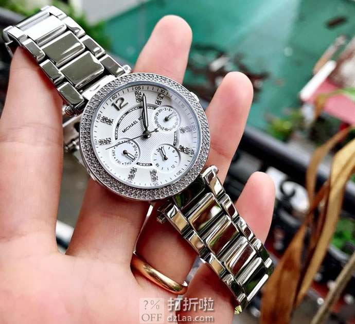 Michael Kors 迈克·科尔斯 Mini Parker 三眼 女式水晶手表 MK5615 2.4折.26史低 海淘关税补贴转运到手约¥586 国内¥2590