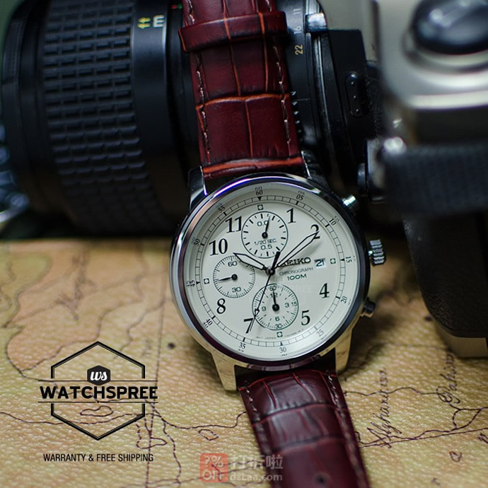 SEIKO 精工 SNDC31 三眼计时 男式石英手表 ¥693