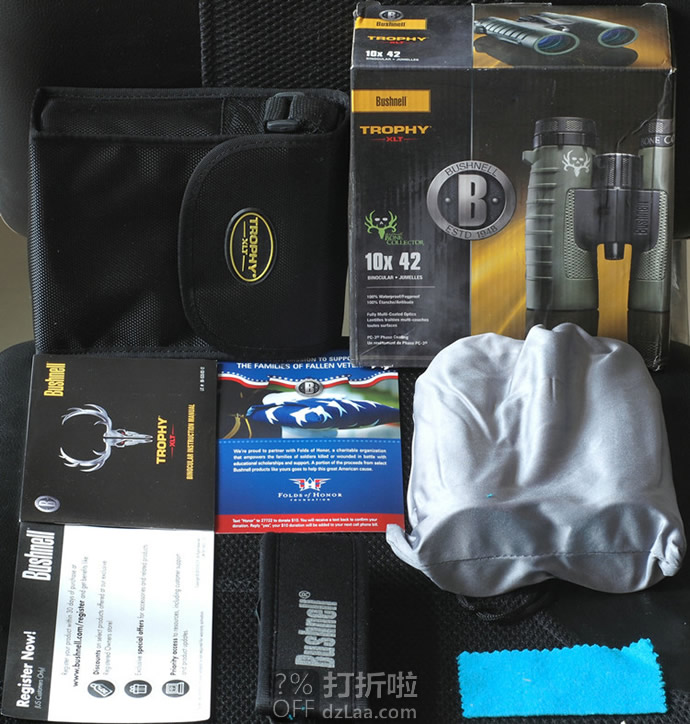 金盒特价 Bushnell 博士能 奖杯系列 10x42 高清防水防雾 234210 双筒望远镜+望远镜背带套装 3.3折.99 海淘转运到手约￥620