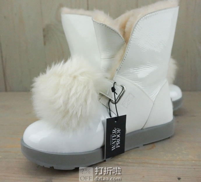 UGG  Isley Patent Vibram外底 可爱毛球 女式防水防滑雪地靴 37码4.2折.13 海淘转运到手约￥742