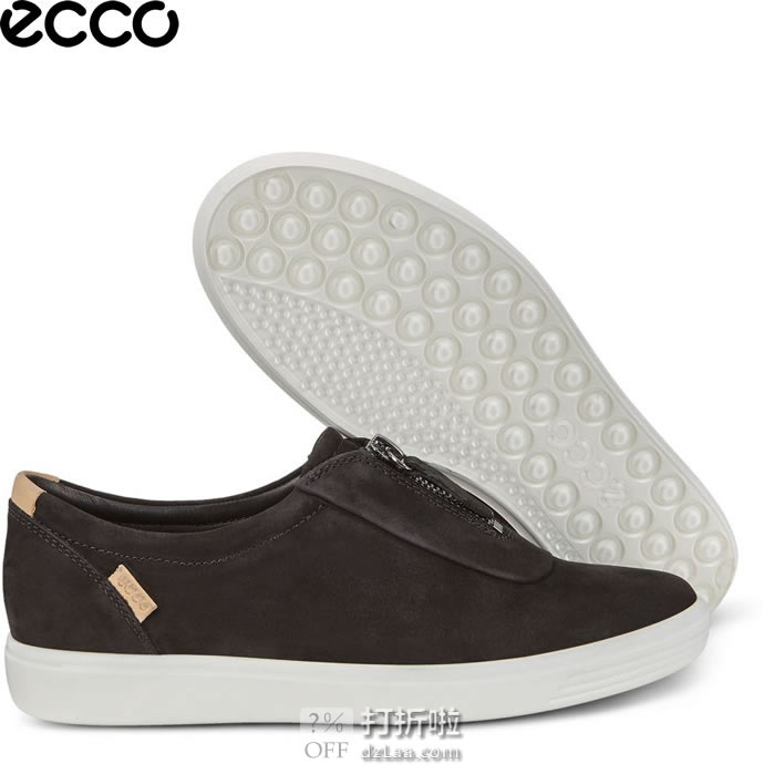 ECCO 爱步 Soft 7 Zip 柔酷7号 拉链版 休闲女鞋 35码2.5折.24 海淘转运到手约￥376