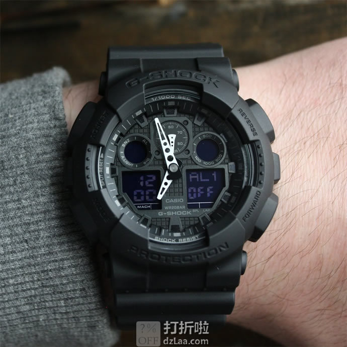 CASIO 卡西欧 G-SHOCK系列 GA-100-1A1ER 多功能双显男式运动手表 ¥458