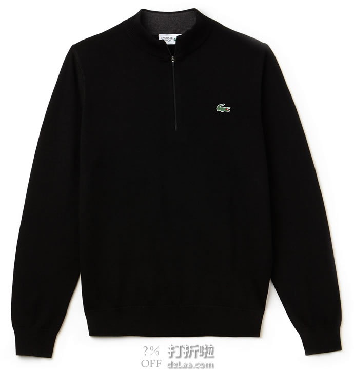 Lacoste 法国鳄鱼 纯羊毛 1/4拉链 男式毛衣 M码2.8折.41 海淘转运到手约￥405