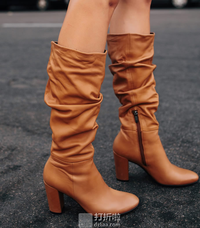 ECCO 爱步 Shape 75 Slouch 型塑75 女式高跟长靴 35码1.7折.43 海淘转运到手约¥517