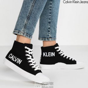 Calvin Klein Jeans 卡尔文克莱因 Iole CK 女式高帮帆布板鞋 休闲鞋 5码2.2折$19.84 海淘转运到手约￥231