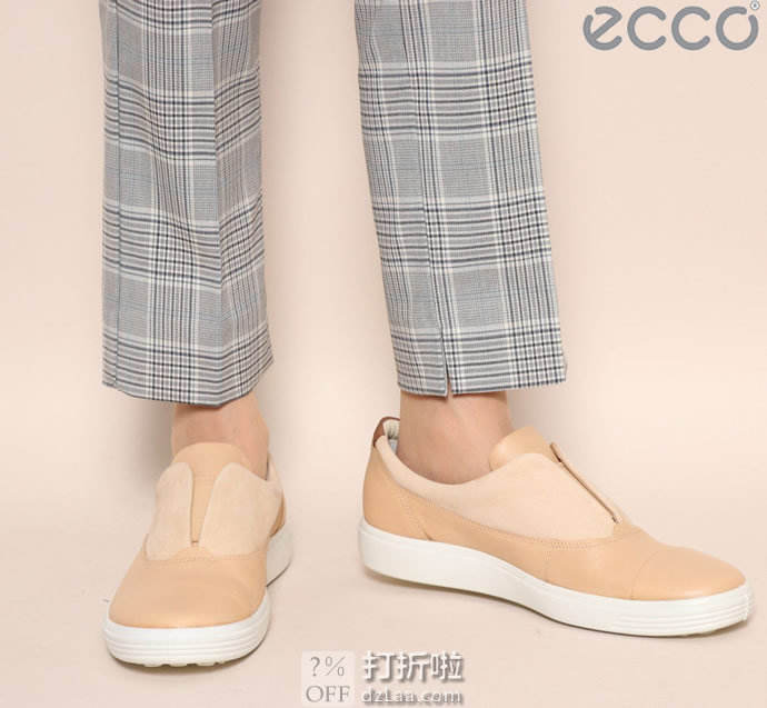 ECCO 爱步 Soft 7 柔酷7号 磨砂皮牛皮拼接 一脚套女式休闲鞋 35码2.1折$30.81海淘转运到手约￥305
