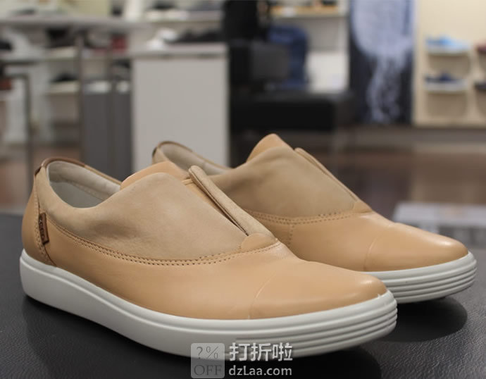 ECCO 爱步 Soft 7 柔酷7号 磨砂皮牛皮拼接 一脚套女式休闲鞋 35码2.1折.81海淘转运到手约￥305
