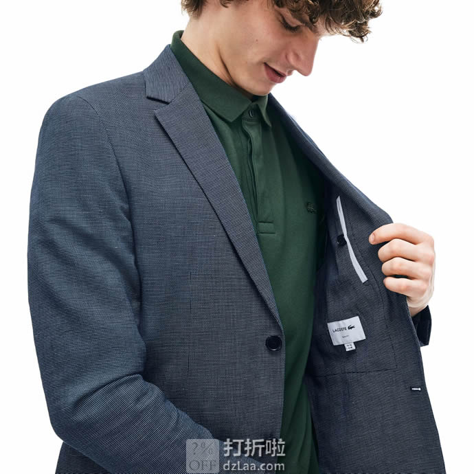 Lacoste 法国鳄鱼 修身款 男式休闲西装夹克 L码2.4折.85 海淘转运到手约¥767