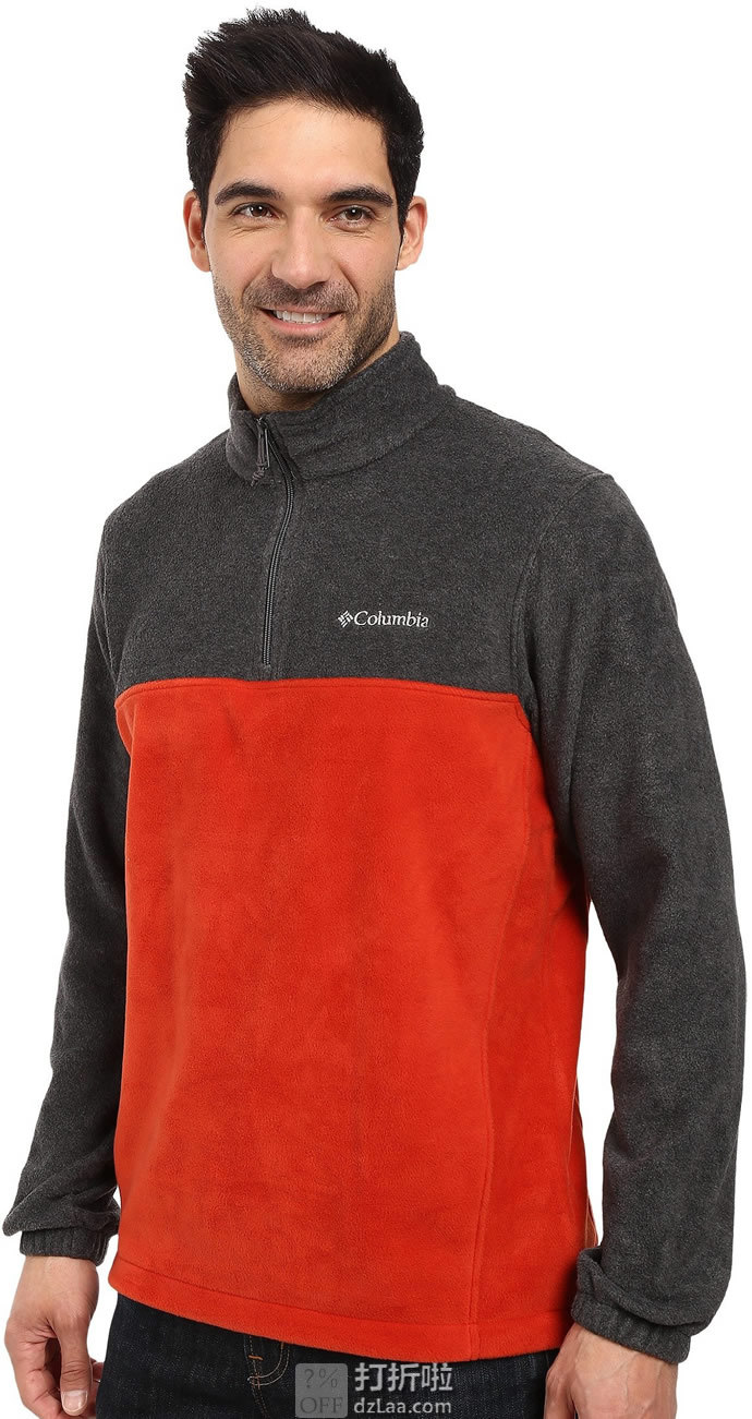 Columbia 哥伦比亚 Steens Mountain Half Zip 半拉链 男式套头抓绒衣 S码3.1折.48 海淘转运到手约¥175