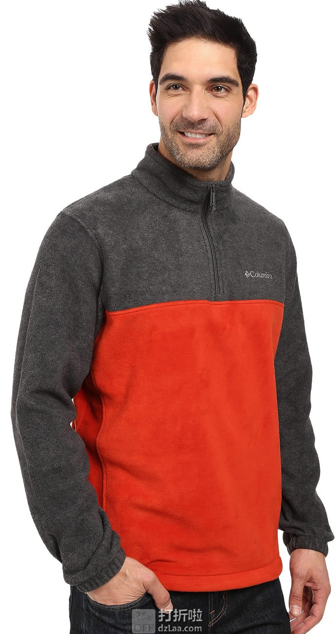 Columbia 哥伦比亚 Steens Mountain Half Zip 半拉链 男式套头抓绒衣 S码3.1折.48 海淘转运到手约¥175