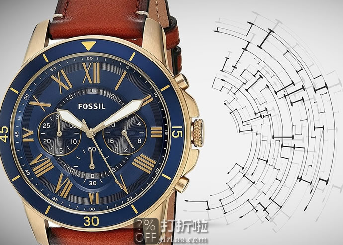 金盒特价 Fossil 化石 GRANT系列 3眼计时 FS5268 男式手表 3.7折史低 海淘转运关税补贴到手约￥522