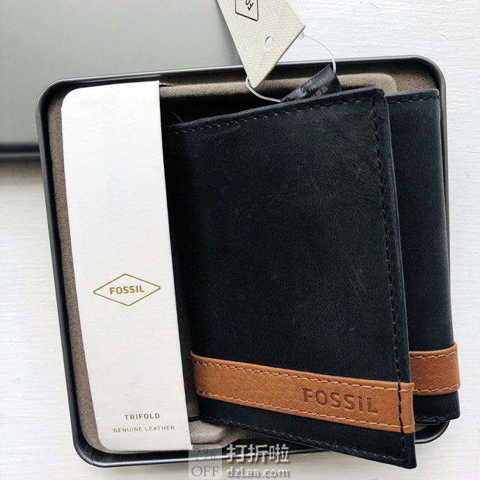 Fossil 化石 Quinn 男式三折钱包 6.3折.79 海淘转运到手约￥206 中亚Prime会员凑单免运费直邮到手约￥220