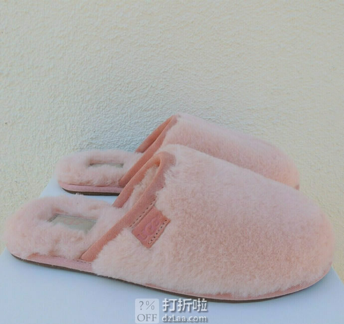 断码 UGG FLUFFETTE系列 女式羊毛拖鞋 5折.98 海淘转运到手约￥375