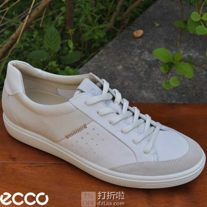 限尺码 ECCO 爱步 Soft 7 柔酷7号 拼色款 女式系带板鞋 休闲鞋 3.3折.46 海淘转运到手约￥457