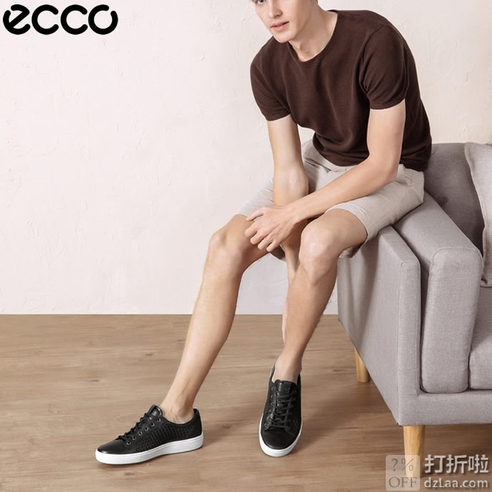 ECCO 爱步 SOFT 7 柔酷7号 编织款 男式板鞋 休闲鞋 44码3.2折.23 海淘转运到手约￥477