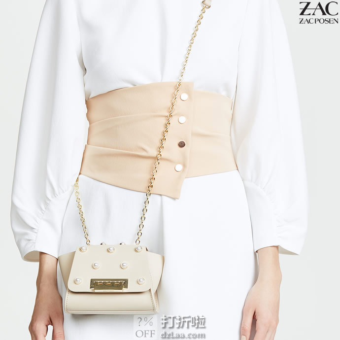ZAC Zac Posen扎克·珀森 Eartha Mini 珍珠装饰迷你蝙蝠包 3.4折$108.99 海淘转运到手约￥797 中亚Prime会员免运费直邮到手约￥851